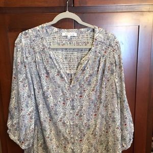 Rose and Olive 1x tunic top in blue floral.